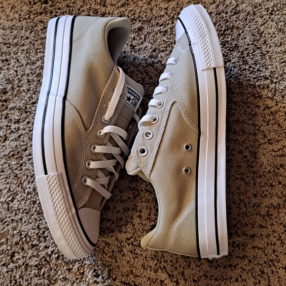 Chuck Taylor All Star Converse Men's Beige Canvas Sneakers Size 12 - Picture 3 of 8